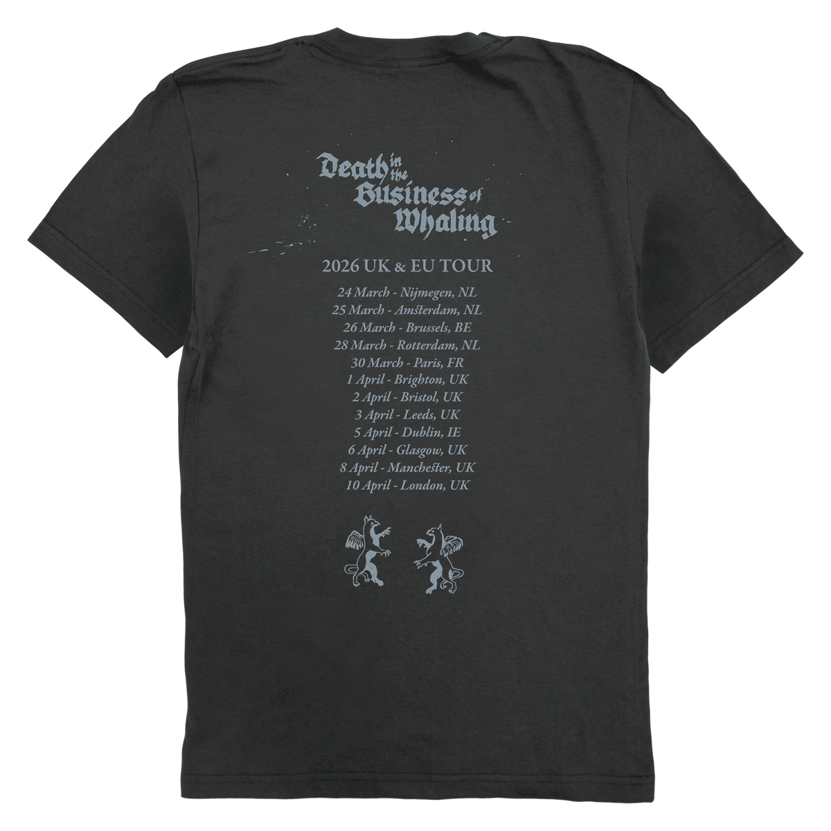Searows Death in the Business of Whaling UK/EU 2026 Tour T-Shirt (Coal)